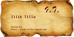 Illik Tilla névjegykártya